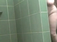 Astonishing hidden camera scene from a public shower