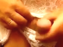 white dessous wanking