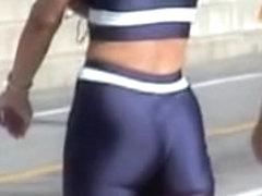 Young candid ass in sports shorts spied in the street 03a