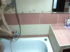college girl taking shower on hidden cam