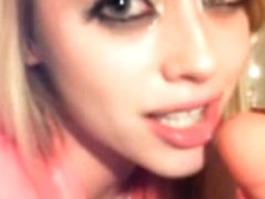 golden-haired blow and deepthroat fake ding-dong in webcam 2