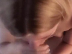 Blonde babe giving head