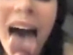 Horny Brunette Teen Girl Sucking Dick