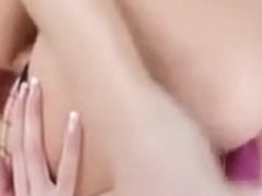Gorgeous Babe Sandra Masturbates Pussy With A Big Pink Dildo