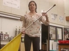 Candid band teacher ass dance instruction video