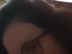 Morning blow job from horny brunette