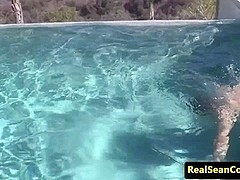Ripped hunk wanking off twice after swimming
