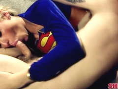 Aubrey Kate Supergirl Rescues Aaron - TGirlsXXX