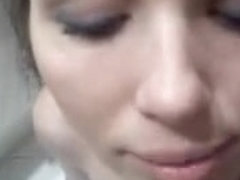 Emo girlfriend washroom blow and facial