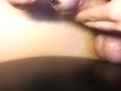 Tied balls and cumming through penis plug
