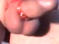 Home orange dildo penetration