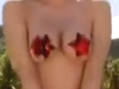 Marina Yamasaki - bouncing saggy tit with nipple cover