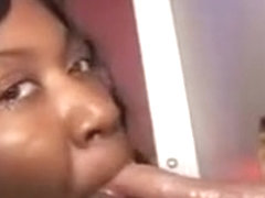 Black Girl Sucks Dick And Takes Facial Through Glory Hole