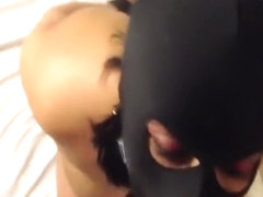 Large tit masked darling gagging