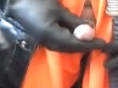 One More jerk off in trashed wellies.