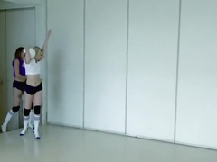 Three teen cuties catch a big dong on the beach