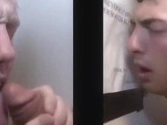 Trick a boy in a gay gloryhole and make him cum