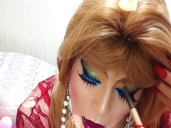 sissy girl sexy makeup after smoking hot3