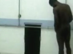 Guy gets boner at shower