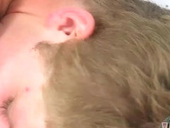 BJ and gay anal on a massage table 