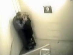 Stairway sex caught on tape