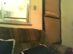 Masked ebony girl makes a sextape on the sofa