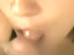 Cute doxy blew my dong and got jizzed in her face hole