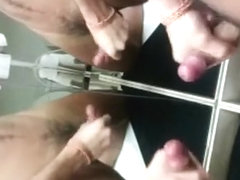 mirror jerk off cum