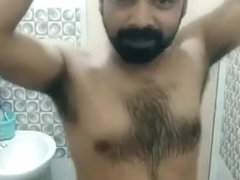 Desi Hairy Guy Taking Bath