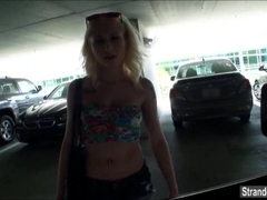 Stacie Andrews loses her car, gets a free ride, cock and cum