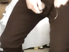 Cumming on black Tights