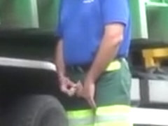 Truckers take a piss