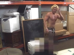 Blonde guy with long hair fucked by two guys in nasty threesome