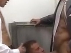 Office gay studs have a break