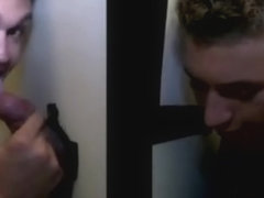 Dumb dude fooled into gay blowjob at gloryhole