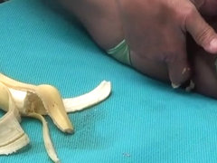 Eat banana from anal.