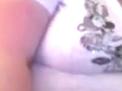 Sexy bbw fucks herself with a big blue dildo