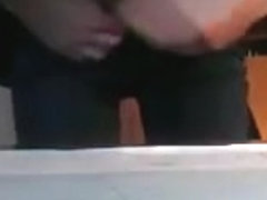 Blonde girl almost gets caught while sucking and fucking