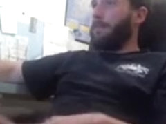 Str8 mandy stroke in his office