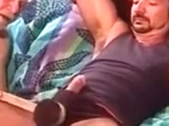 Ball bashing my boy for a hands free cum