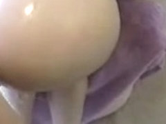 Oiled anal sex a-hole stretched