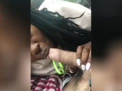 Black Hooker Giving Me A Blowjob In My Car