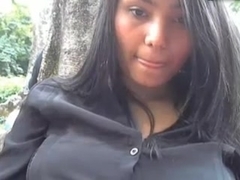 colombian girl in public park