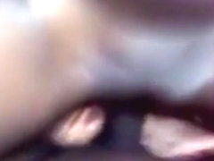 Ebony girl with wet shaved pussy gets pov missionary and doggystyle fucked on the bed