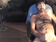 Hairy Redneck Face Cum shot
