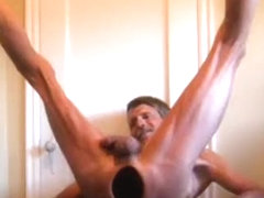 In the Gazoo... fist, massive wazoo plug, and stripped squirting pecker