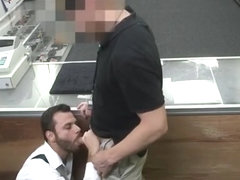 Handsome guy dicked in bathroom by kinky big dick stud