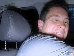 Chesty Latina tranny blowjob then screwed in a anal session