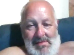 Grandpa cum on webcam 3