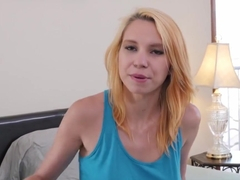 Interviewed Pornstar Rubbing Her Pussy Slowly